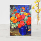 Carte Zinnias, de couleurs vives et belle (Fleur jaune)