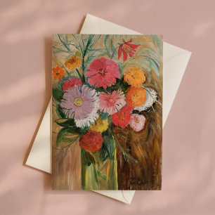 Carte Zinnias et Asters Tadeusz Makowski
