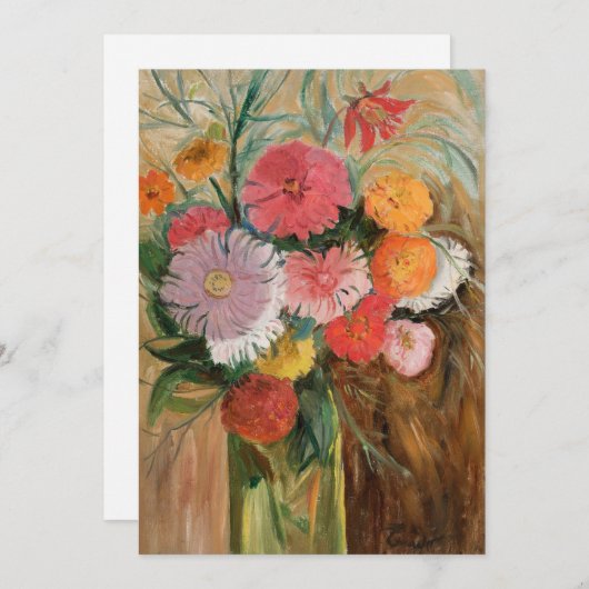Carte Zinnias et Asters | Tadeusz Makowski (Devant / Derrière)