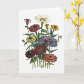 Carte Zinnias Watercolor (Fleur jaune)