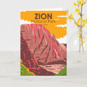 Carte Zion National Park Utah Vintage (Fleur jaune)