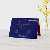 Carte Zodiac Constellation Gemini (Fleur jaune)