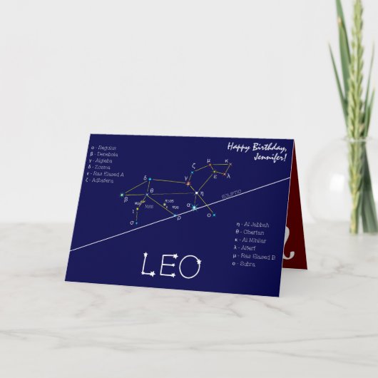 Carte Zodiac Constellation Leo (Devant)