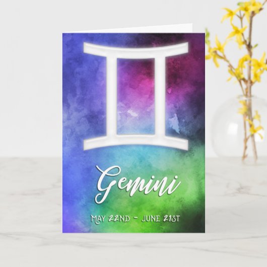 Carte Zodiac : Dates de Gemini (Fleur jaune)