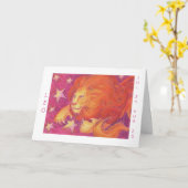 Carte Zodiac Leo 'Joyeux anniversaire' frontière blanche (Fleur jaune)