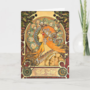 Carte Zodiac, tableau Art Nouveau d'Alphonse Mucha