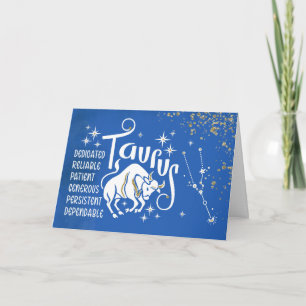 Carte Zodiac Taurus Anniversaire Avec Constellation Sign