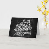Carte Zodiac Vintage Gemini (Fleur jaune)