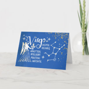 Carte Zodiac Virgo Anniversaire Avec Constellation Signa