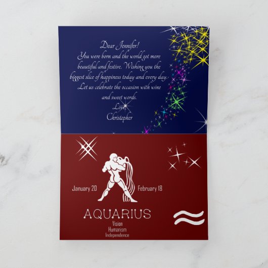 Carte Zodiaque Aquarius (Intérieur)