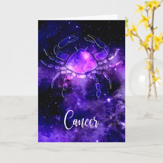 Carte Zodiaque : Cancer (Fleur jaune)