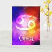 Carte Zodiaque : Cancer Candy Space (Fleur jaune)