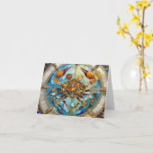 Carte Zodiaque - Cancer Le Crabe (Fleur jaune)