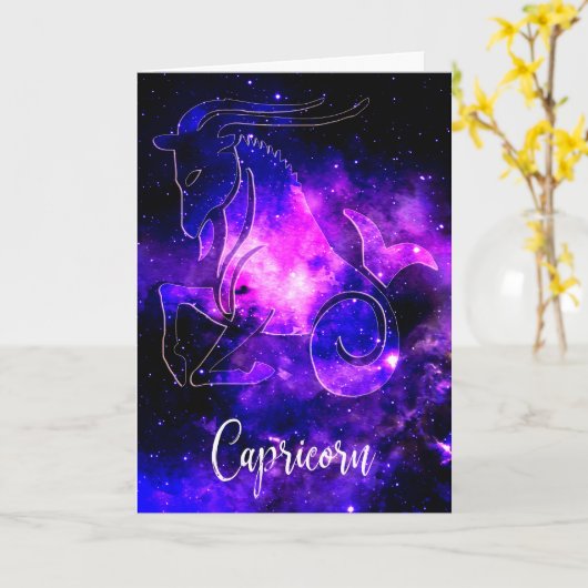 Carte Zodiaque : Capricorne (Fleur jaune)