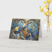 Carte Zodiaque - Capricorne Chèvre de mer (Fleur jaune)