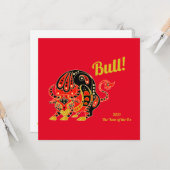 Carte Zodiaque chinois - Année du boeuf (Devant/Arrière en situation)