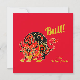 Carte Zodiaque chinois - Année du boeuf