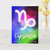 Carte Zodiaque : Dates Capricorne (Fleur jaune)