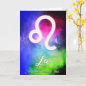 Carte Zodiaque : Dates Lion (Fleur jaune)