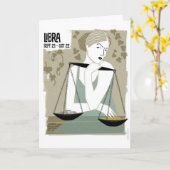 Carte Zodiaque de Libra The Scales (Fleur jaune)