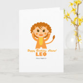 Carte Zodiaque de Lion pour des enfants (Fleur jaune)