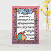 Carte Zodiaque - Faits amusants sur les Poissons (Fleur jaune)