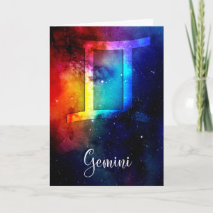 Carte Zodiaque : Gémeaux Arc-en-ciel Espace