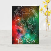 Carte Zodiaque : Gémeaux 'Les Jumeaux' (Fleur jaune)