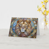 Carte Zodiaque - Lion le Lion (Fleur jaune)
