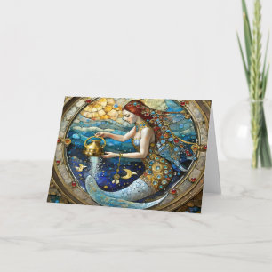 Carte Zodiaque - Verseau La Porteuse d'Eau Sirène