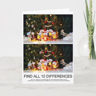 Carte Zoekplaatje van 10 verschillen van de Kerstfubby's