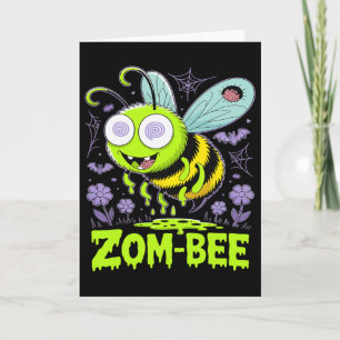 Carte Zom-bee mignonne Zombie Bee Drôle Halloween Tee