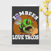 Carte Zombees Love Tacos Zombee Zombie Bee (Fleur jaune)