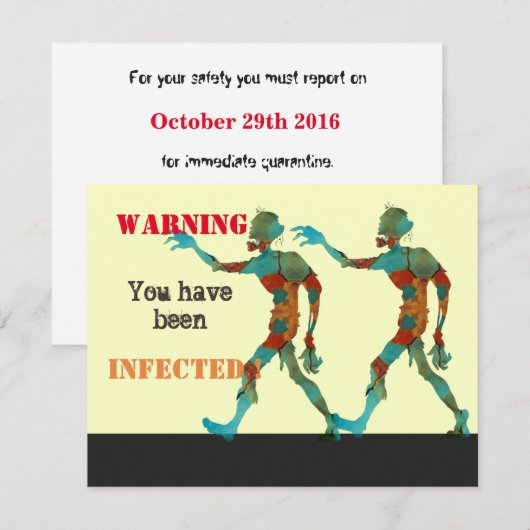 Carte Zombie (Devant / Derrière)