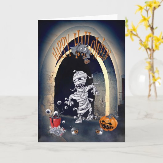 Carte Zombie d'Halloween (Fleur jaune)