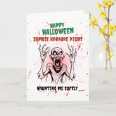 Carte Zombie Karaoke Night (Fleur jaune)