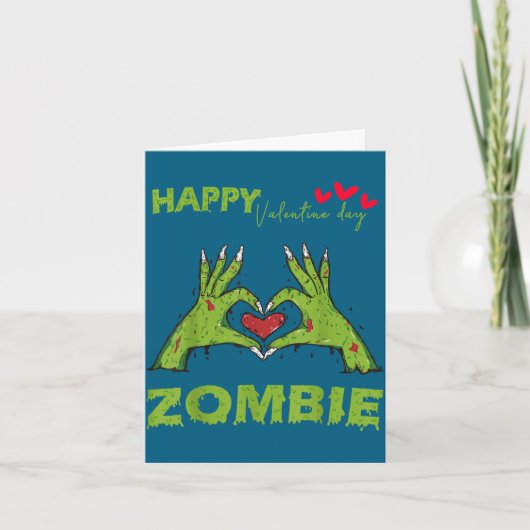 Carte Zombie Saint-Valentin Forme de main Un cœur Hallow (Devant)