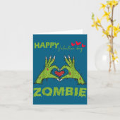 Carte Zombie Saint-Valentin Forme de main Un cœur Hallow (Fleur jaune)