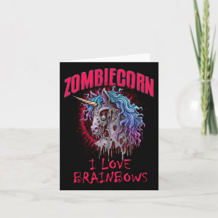Carte Zombie Unicorn I Love Brainbows Punk Gothic Goth H
