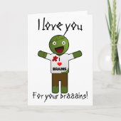 Carte Zombie Vous Aime Pour Votre Cerveau ! (Devant)