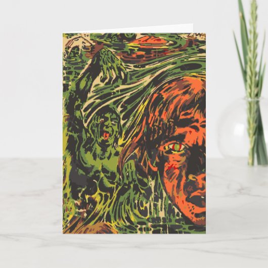 Carte Zombies d'Halloween vintage, Art de rue Grafitti (Devant)