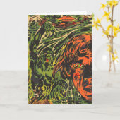 Carte Zombies d'Halloween vintage, Art de rue Grafitti (Fleur jaune)