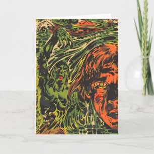 Carte Zombies Halloween vintage, street art graffiti