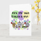 Carte Zoo Animaux 3e Anniversaire Tshirts et cadeaux (Fleur jaune)