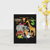 Carte Zoo Animaux Faune Fête d'anniversaire Zoo Day 26 A (Fleur jaune)