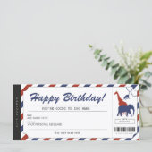 Carte Zoo Billet cadeau d'anniversaire Certificat (Debout devant)