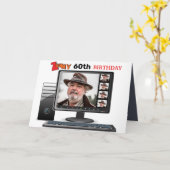 Carte Zoomy 60e anniversaire Funny Video Conference Call (Fleur jaune)