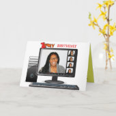 Carte Zoomy Anniversaire Funny Vidéo Conférence Call Sat (Fleur jaune)