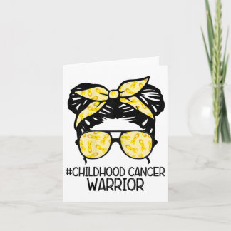 Carte Zqxj Messy Bun Yellow Ribbon Garde Cancer de l'enf