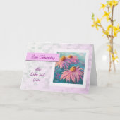 Carte Zum Geburtstag - Joyeux anniversaire en allemand,  (Fleur jaune)